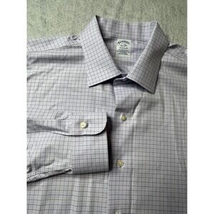 Brooks Brothers Mens 17 36 Regular Fit Non Iron Stretch Check Dress Shirt Lilac